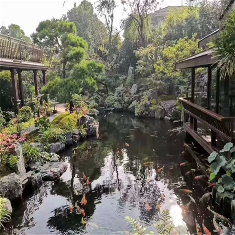 黄冈小庭院假山鱼池